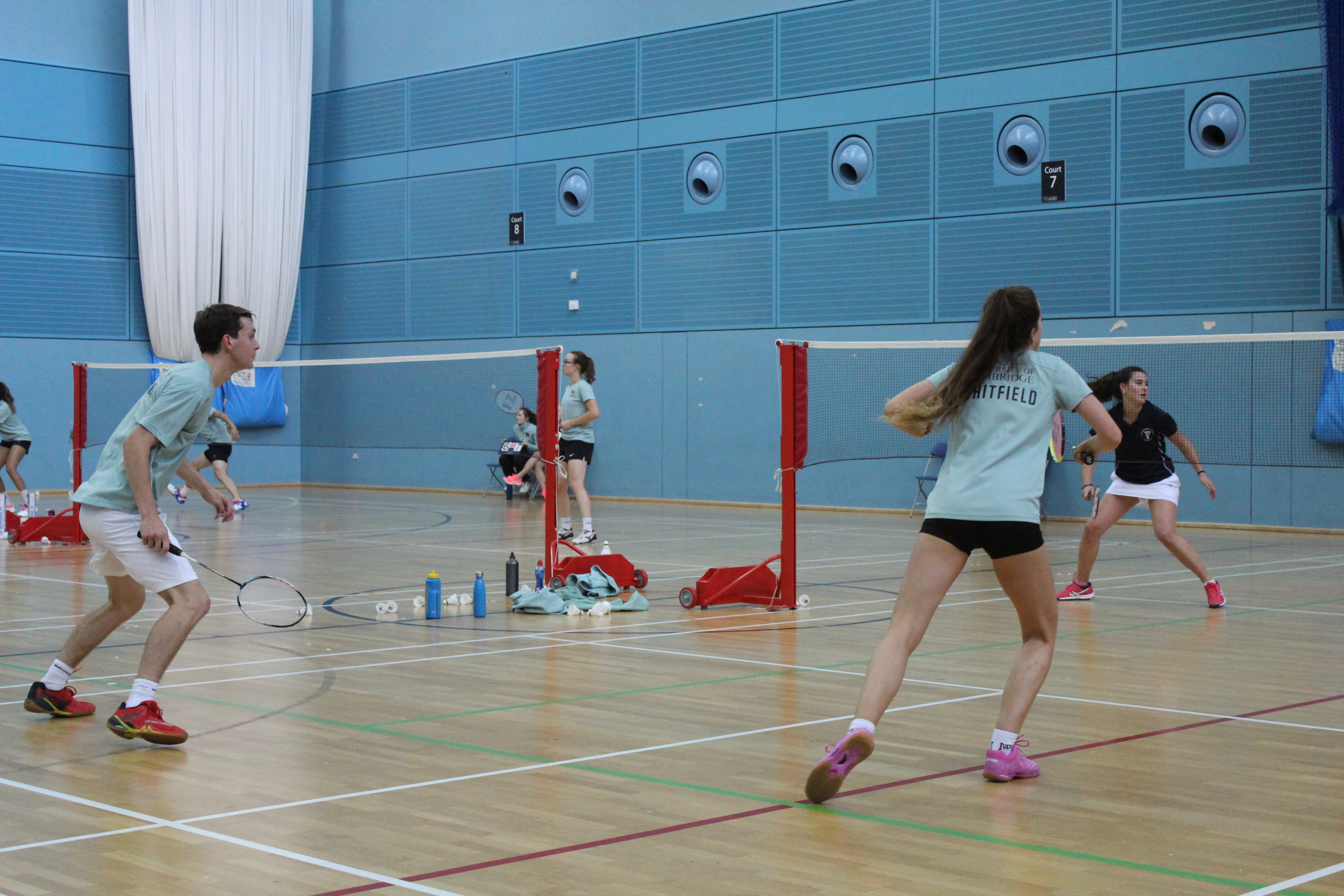 Richard and Briony leading the charge, taking a comfortable win in the first mixed doubles